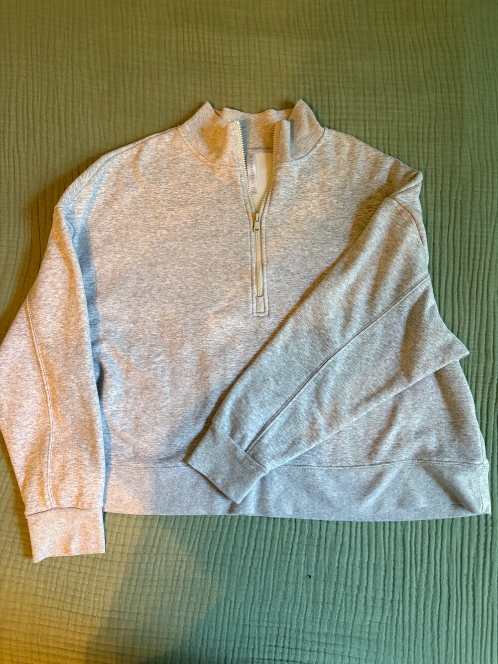 Fabletics 1X Gray Quarter Zip Sweatshirt